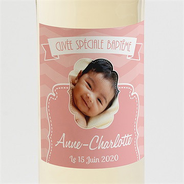 Etiquette de bouteille baptême arabesque