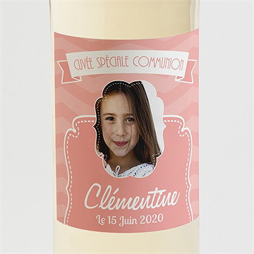 Etiquette de bouteille communion petite photo de sa frimousse