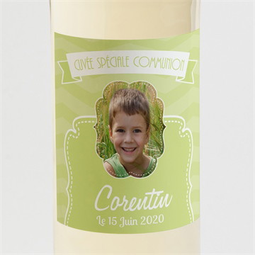 Etiquette de bouteille communion en famille