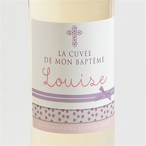 Etiquette de bouteille baptême simple et épuré