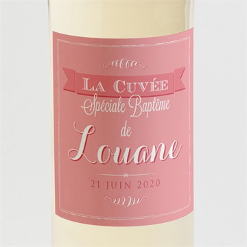 Etiquette de bouteille baptême tendance typographique