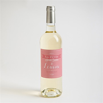 Etiquette de bouteille baptême tendance typographique - Mise en situation