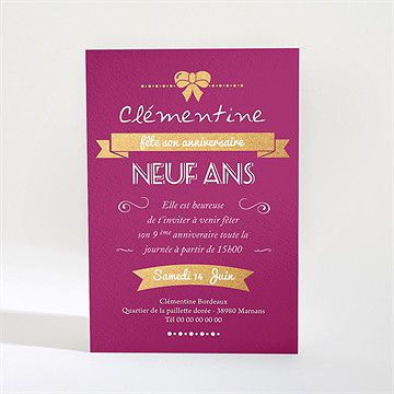 Invitation anniversaire autour du gâteau - Dos du faire-part