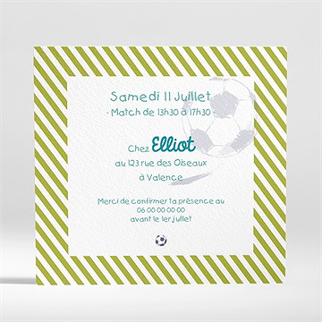 Invitation anniversaire football photo - Dos de l'invitation