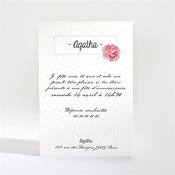 Invitation anniversaire notre petite danseuse - Dos de l'invitation