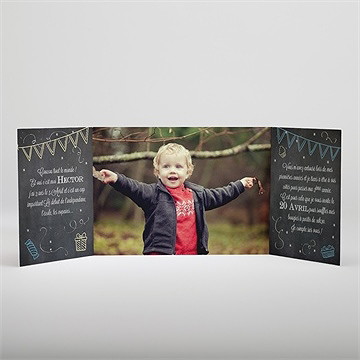 Invitation anniversaire guirlande et cotillons - Intérieur du faire-part