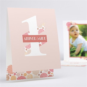 Invitation anniversaire poudre fleurie