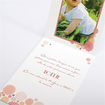 Invitation anniversaire poudre fleurie - Faire part ouvert