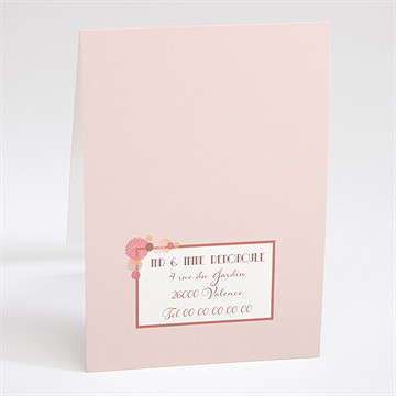 Invitation anniversaire poudre fleurie - Dos du faire-part