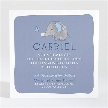 Remerciement naissance elephant