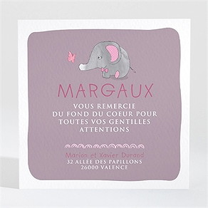 Remerciement naissance mon petit elephant