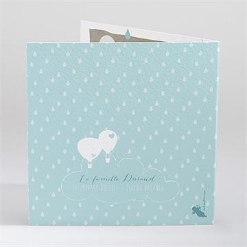 Faire-part naissance nos jumeaux en mongolfière - Dos du faire-part