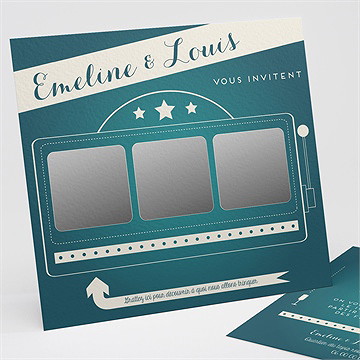Invitation anniversaire de mariage la machine à sous ! - Faire-part non gratté