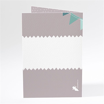 Menu baptême colombe et banderoles - Dos du menu