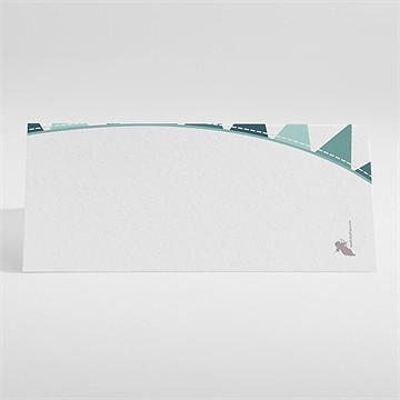 Marque-place baptême colombe et banderoles - Dos du marque-place