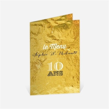 Menu anniversaire de mariage a la feuille d'or