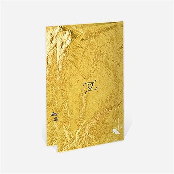 Menu anniversaire de mariage a la feuille d'or - Dos du menu