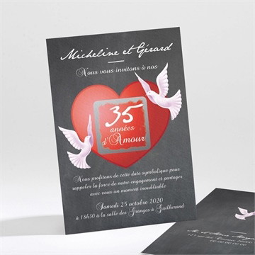 Invitation anniversaire de mariage symboles de notre amour