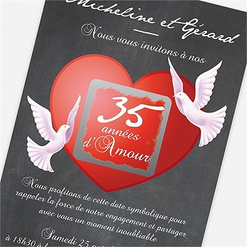 Invitation anniversaire de mariage symboles de notre amour - Détail de l'invitation