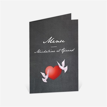 Menu anniversaire de mariage symboles de notre amour