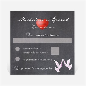 Carton réponse anniversaire de mariage symboles de notre amour