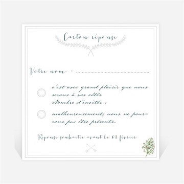 Carton réponse mariage champêtre et original