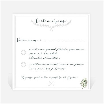 Carton réponse mariage champêtre et original