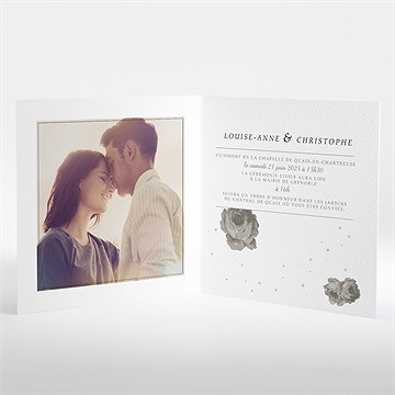 Faire-part mariage rétro chic vintage - Intérieur du faire-part