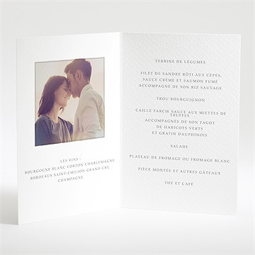 Menu mariage rétro chic vintage - Intérieur du menu