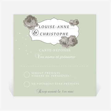 Carton réponse mariage rétro chic vintage