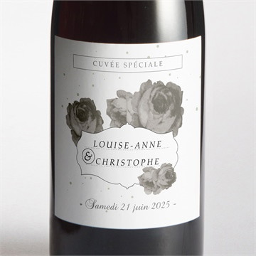 Etiquette de bouteille mariage rétro chic vintage