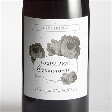 Etiquette de bouteille mariage rétro chic vintage