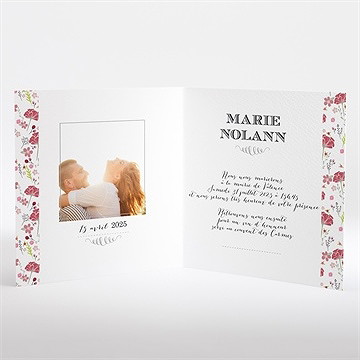 Faire-part mariage motifs liberty - Intérieur du faire-part