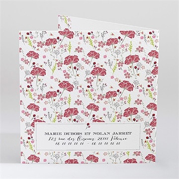 Faire-part mariage motifs liberty - Dos du faire-part