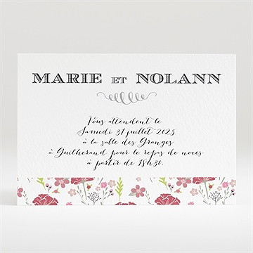 Carton d'invitation mariage motifs liberty
