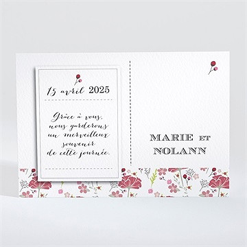 Remerciement mariage motifs liberty - Dos du faire-part