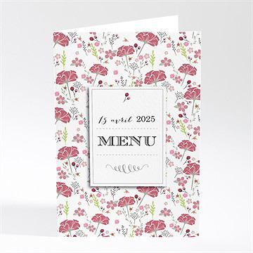 Menu mariage motifs liberty
