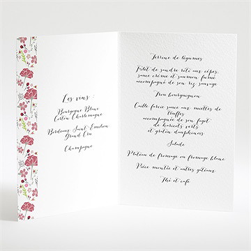 Menu mariage motifs liberty - Intérieur du menu
