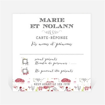 Carton réponse mariage motifs liberty