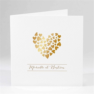 Faire-part mariage coeur doré