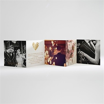 Remerciement mariage coeur doré - Intérieur du carton de remerciement