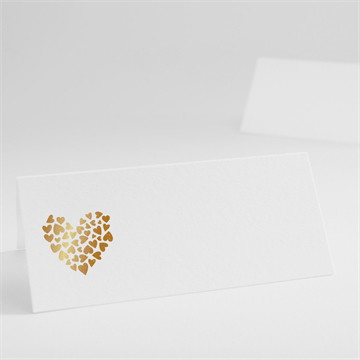 Marque-place mariage coeur doré
