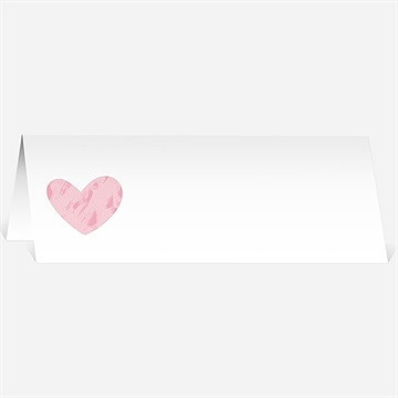 Marque-place mariage coeur et initiales