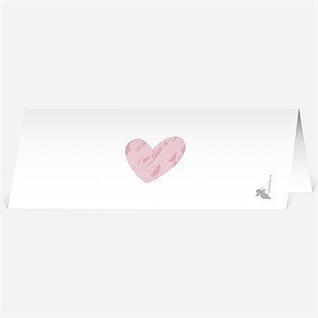 Marque-place mariage coeur et initiales - Dos du marque-place