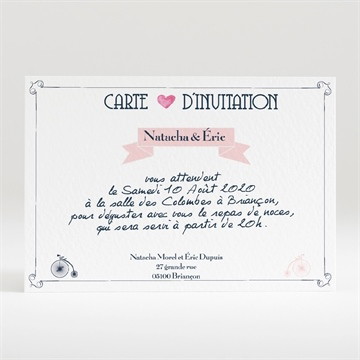 Carton d'invitation mariage symboles
