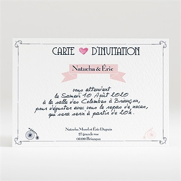 Carton d'invitation mariage symboles