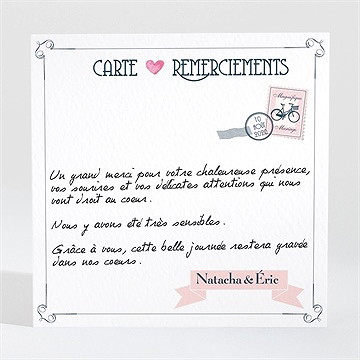 Remerciement mariage symboles - Dos de la carte