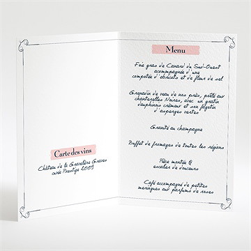 Menu mariage symboles - Menu ouvert