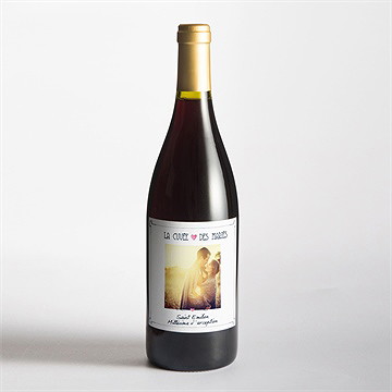 Etiquette de bouteille mariage symboles - Mise en situation