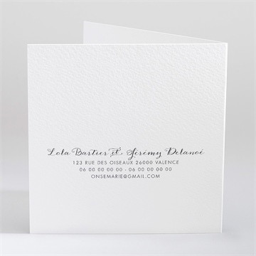 Faire-part mariage un coeur en fleurs - Dos du faire-part